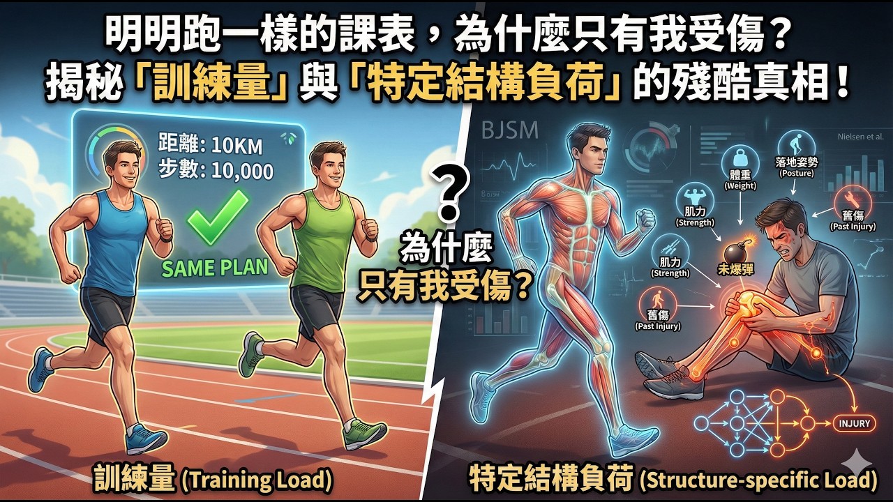 【高齡運動傷害課程】Ch14  明明跑一樣的課表，為什麼只有我受傷？揭秘「訓練量」與「特定結構負荷」的殘酷真相！