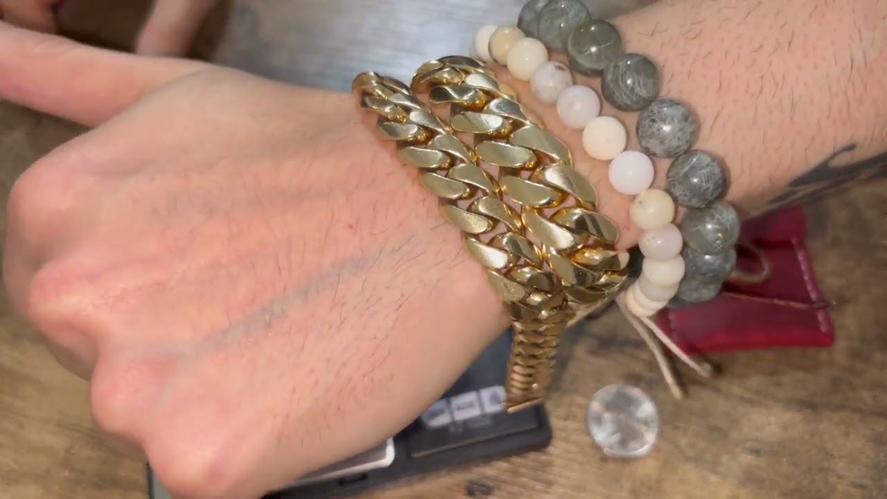 12mm brazalete Cubano & gold talks 