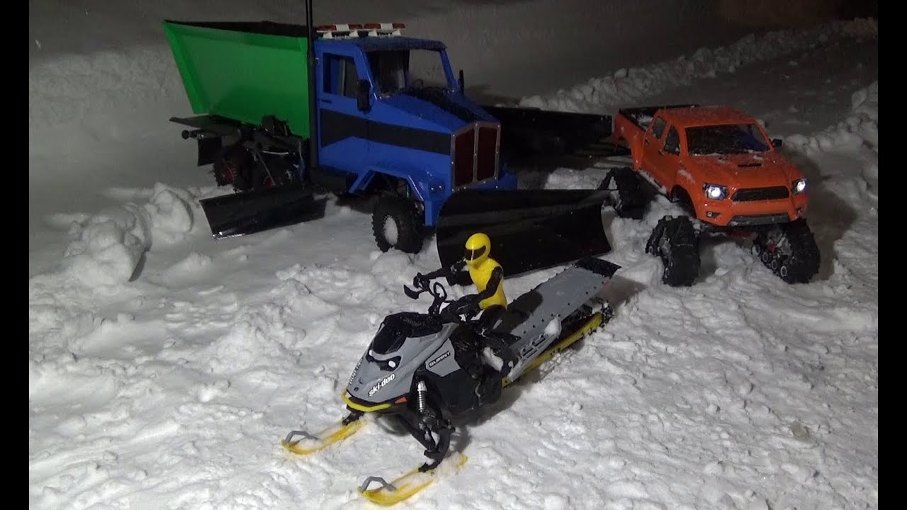 SKEERIDE 2 175 `` FIRST TEST,RC TRUCK 6X6 SNOW PLOWING,TRX4 TRAXX ADVENTURE.