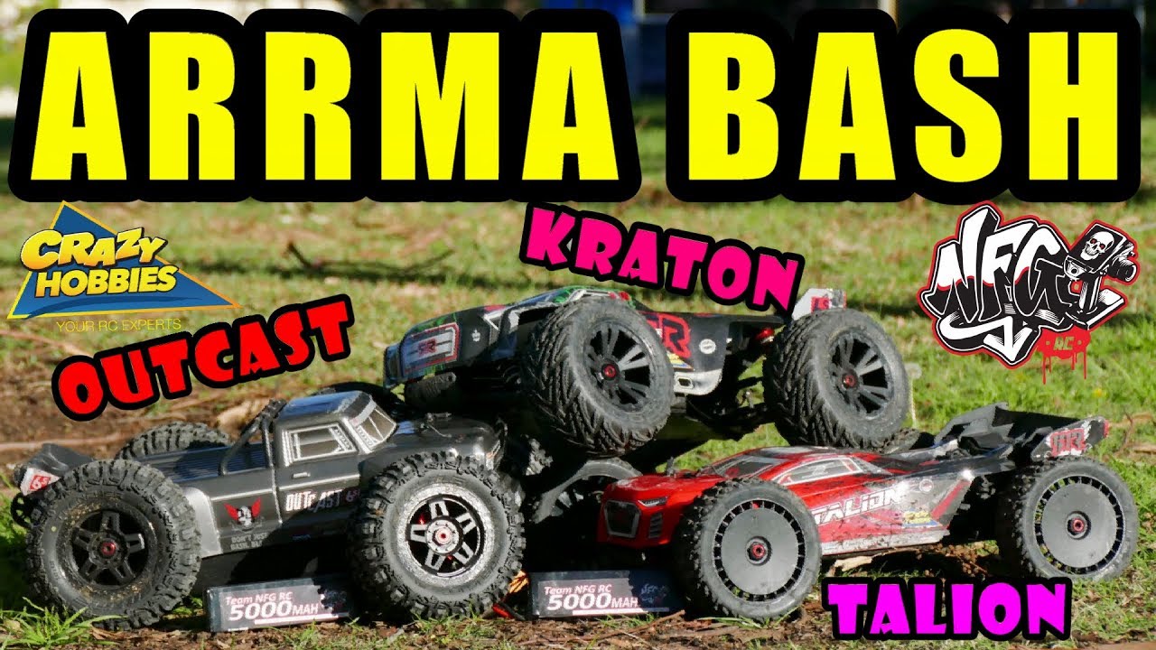 ARRMA NFG RC BASH - Talion, Kraton & Outcast - AWESOME SKATE PARK