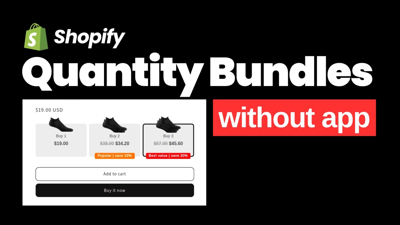Как создавать комплекты товаров по количеству в Shopify без приложения для увеличения среднего чека