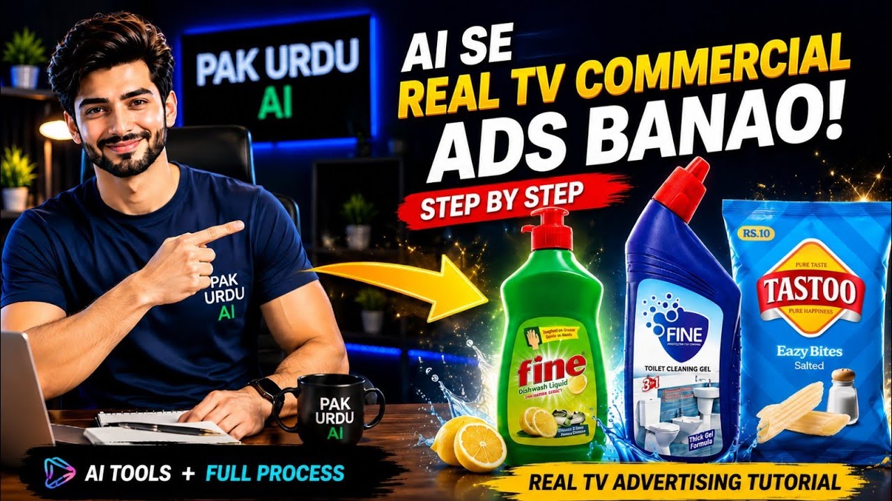 Create Realistic TV Style Commercial Ads With AI | Complete AI Advertising Tutorial | PAK URDU AI