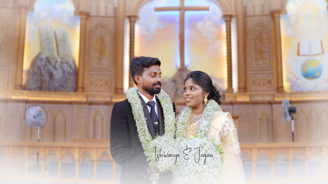 ISHWARIYA 😍 JEGAN + Christian wedding + Kanyakumari wedding + candid video 😍