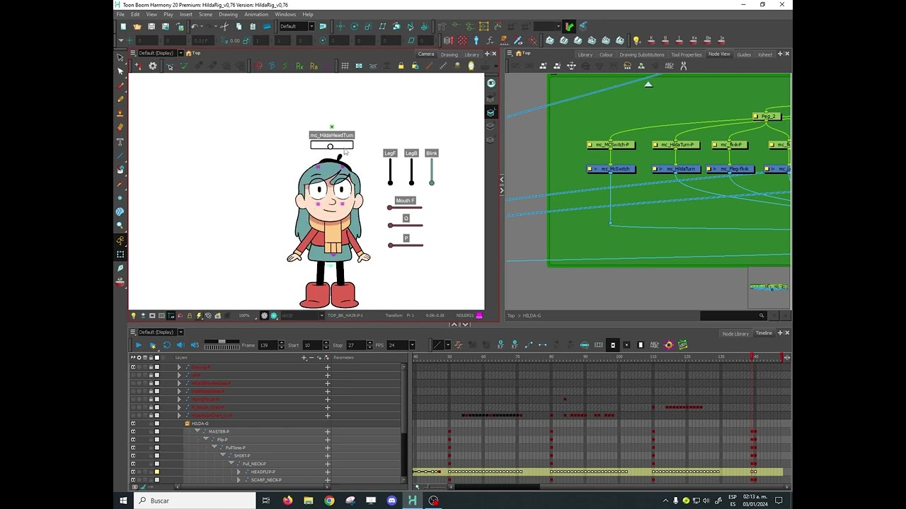 Toon Boom - Hilda Rigging 20 - Grid Wizard para cabeza (Solo horizontal)