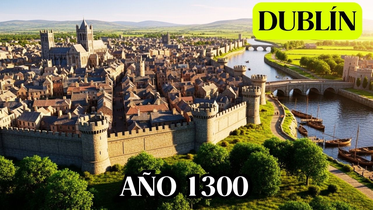 Así era cómo se veía Dublín hace 700 años | Reconstrucción con IA de Dublín