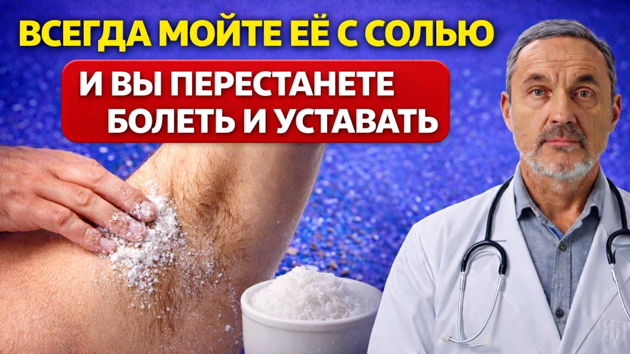 МОЙТЕ ЭТО МЕСТО С СОЛЬЮ — и болезни ИСЧЕЗНУТ! Натуральный способ укрепить здоровье