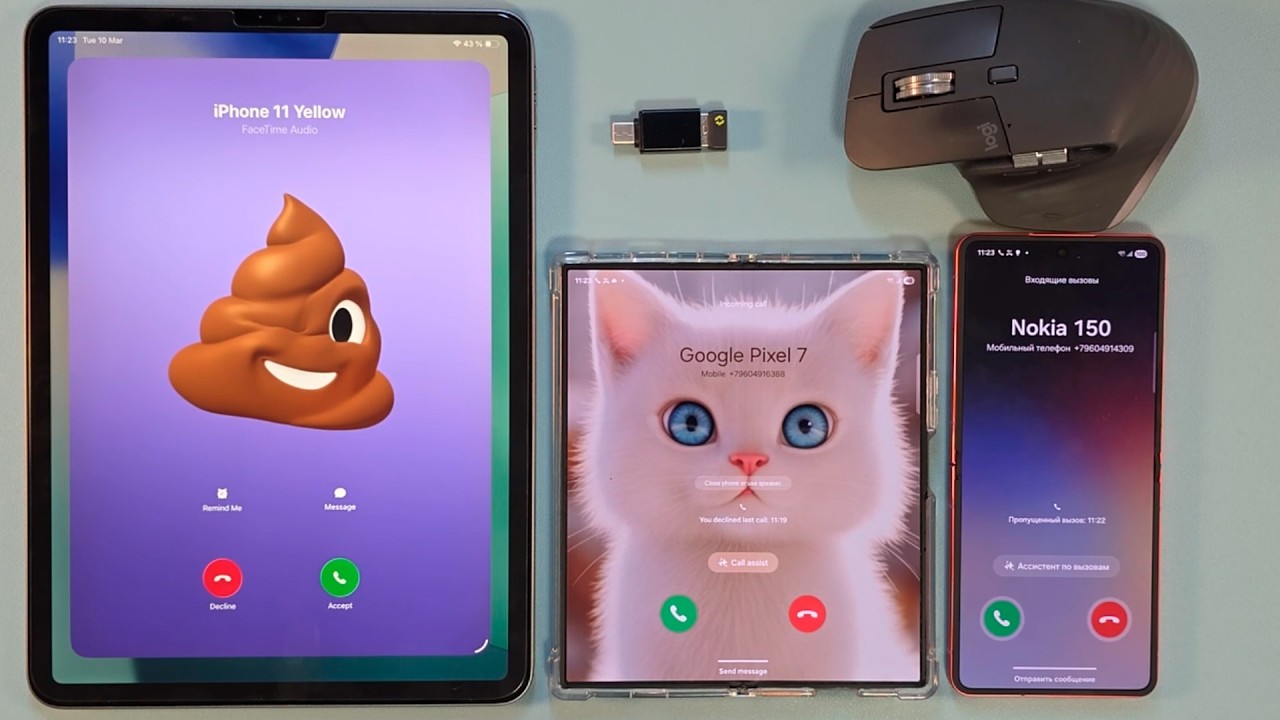 incoming call samsung z fold 6 carbon samsung z flip 7 ipad pro 11 2018 with mouse control