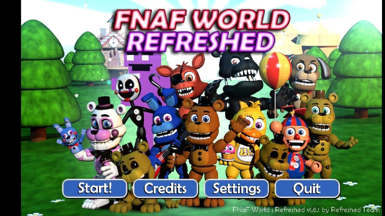 Jugando fnaf world refreshed 