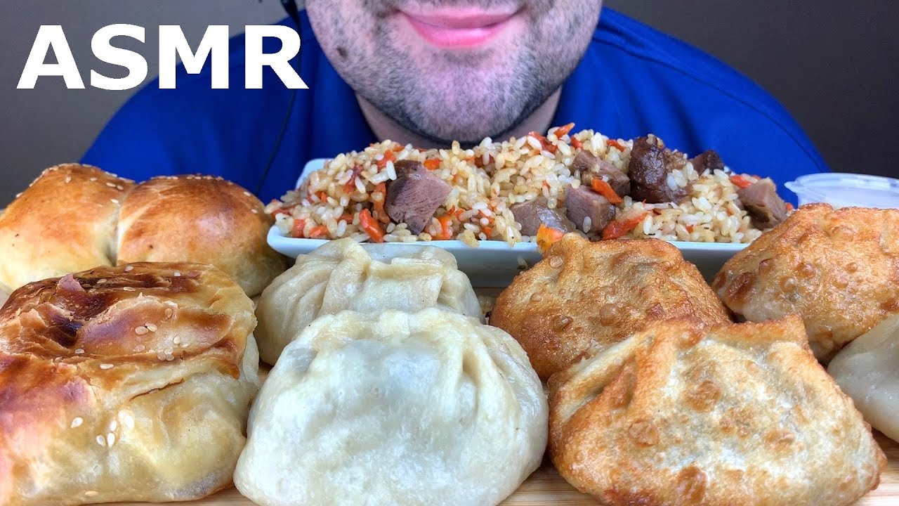 АСМР САМСА, МАНТЫ И ПЛОВ С БАРАНИНОЙ (ЗВУКИ ЕДЫ) МУКБАНГ