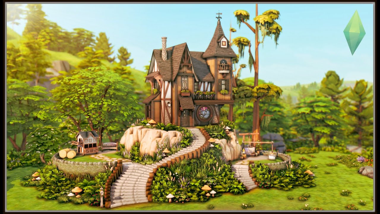 Hilltop Abode (No CC) - TS4 Cottage Living - The Sims 4 Stop Motion Build