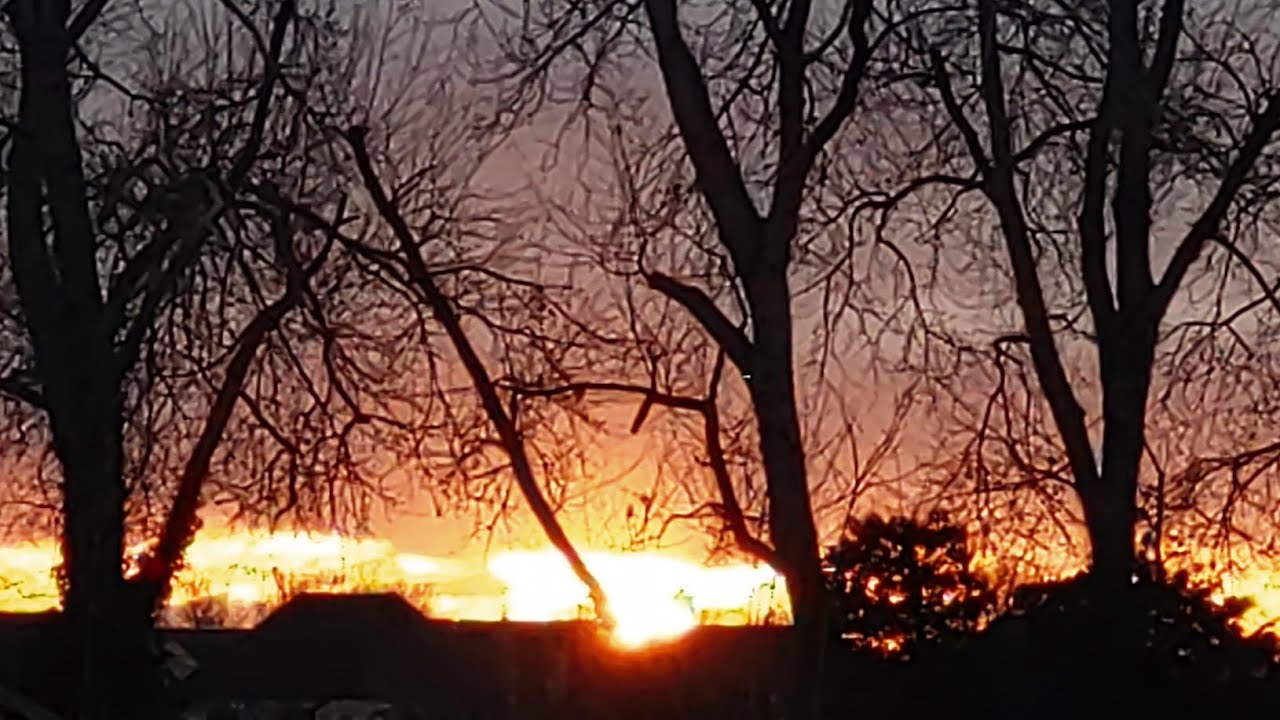 Fiery sunset. 