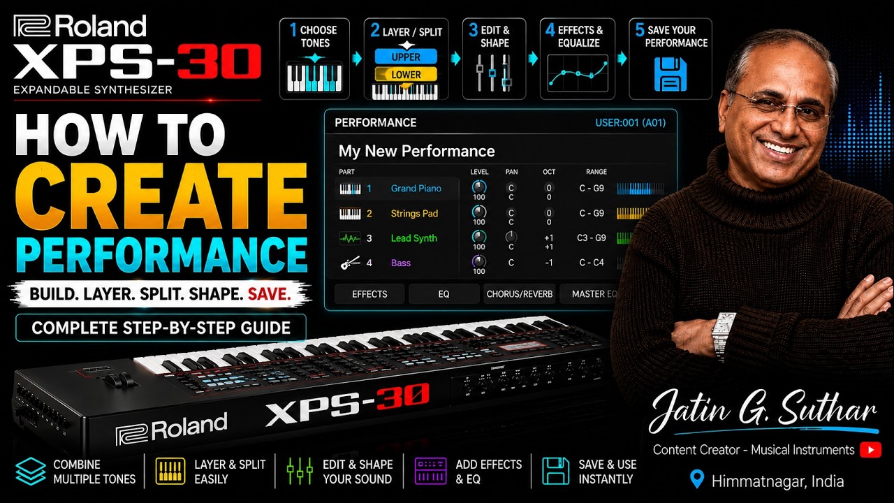 Roland XPS30 परफॉर्मेंस कैसे बनाये? Create Performance effect settings from Patch
