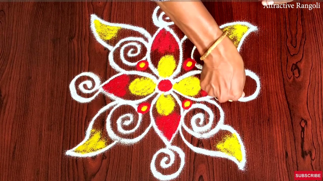 🌟7 Easy 🌟Thai Special Rangoli Muggulu🌟🌟daily Kolam 🌟Easy Padi Kolam Rangoli@AttractiveRangoli11