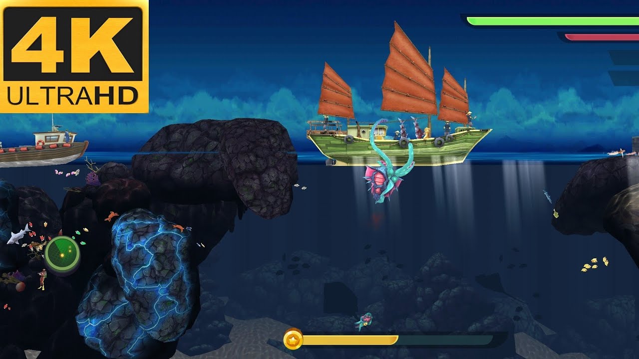 HUNGRY SHARK / KRAKEN DEBORADOR DE BARCOS / GAMEPLAY 4K SIN COMENTARIOS