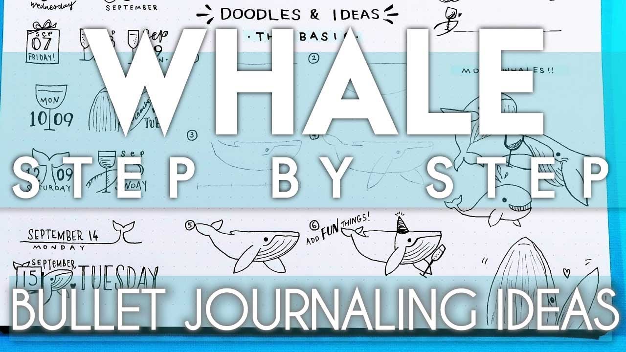 How To Draw A Whale + 23 Whale Doodles For Bullet Journal Inspiration