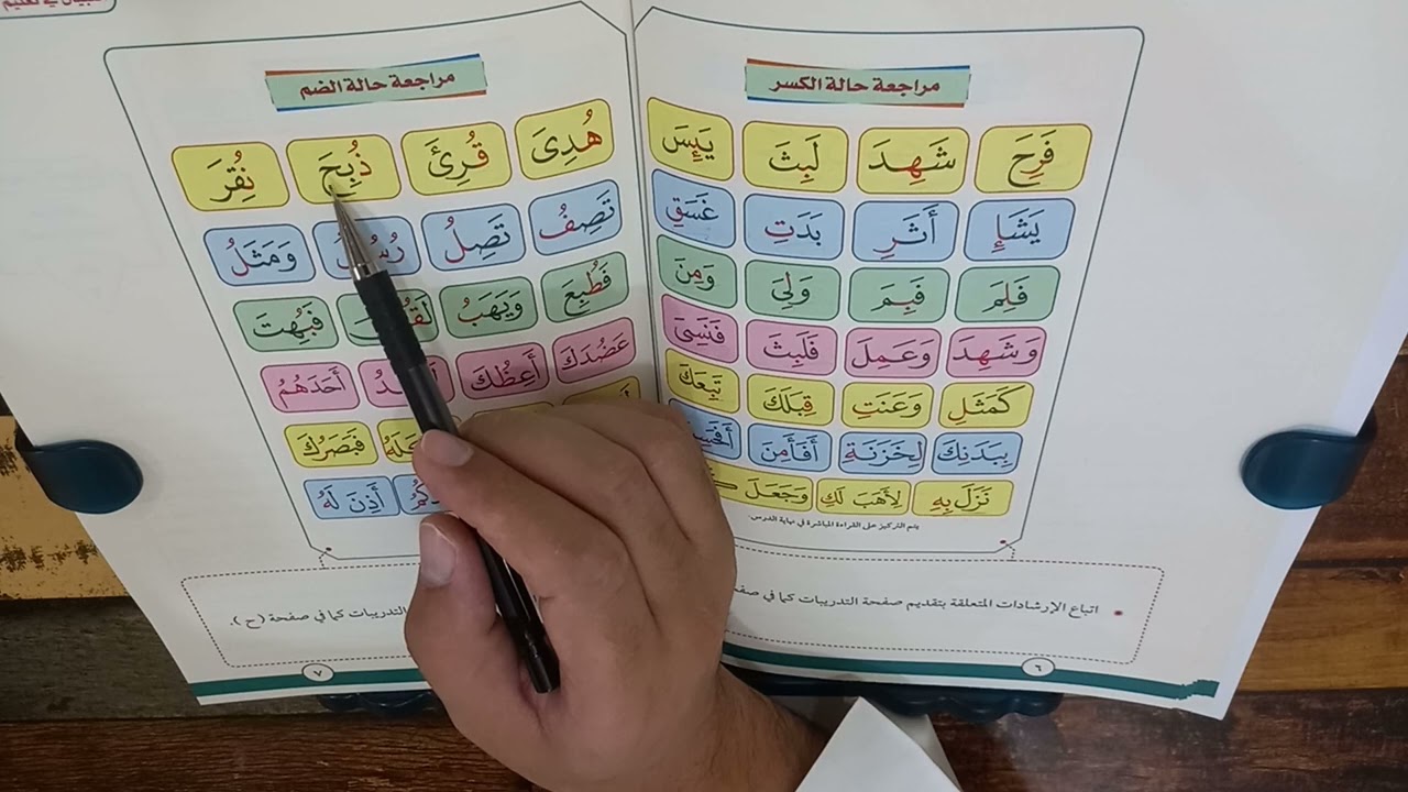 التبيان الجزء الأول      ((مراجعة على الكسر والضم ))
