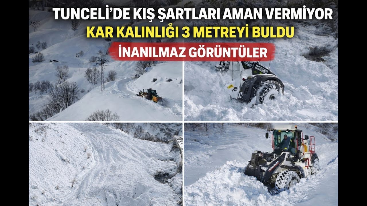 Tunceli'de son 65 yılın en zorlu kışı yaşanıyor. Kar 3 metreyi buldu. Hayat felç durumda.