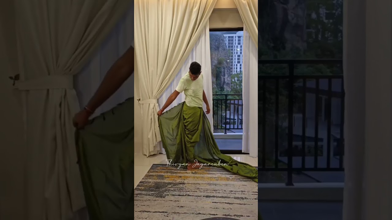 Dhoti drape for men with 6 yard saree