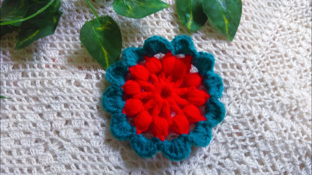 Woww!😍💯Red Colour ⚡👌 Very Easy, Very Beautiful Crochet Motif Flower Motif Making|❤️ AL Crochet ❤️
