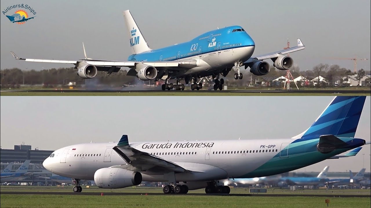 AMSTERDAM Schiphol Planespotting 2019 with GARUDA INDONESIA A330 and Beautiful Polderbaan Landings