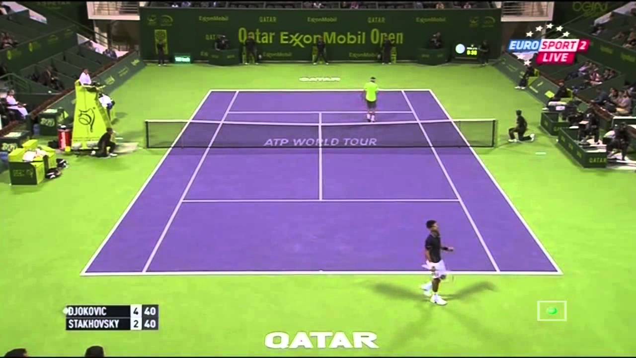Novak Djokovic vs. Sergiy Stakhovsky - Doha 2015 R2 Highlights [720p]