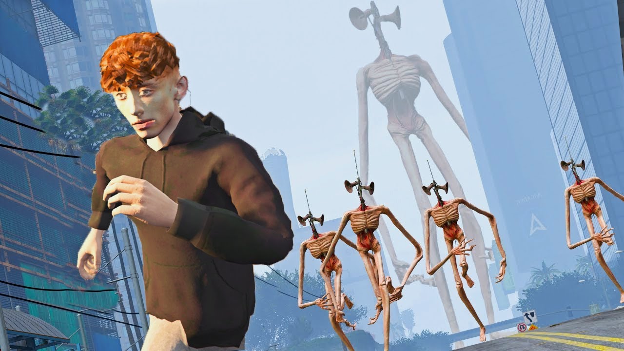 Giant SIREN HEAD ARMY Takes Over GTA 5.. (SCARY)