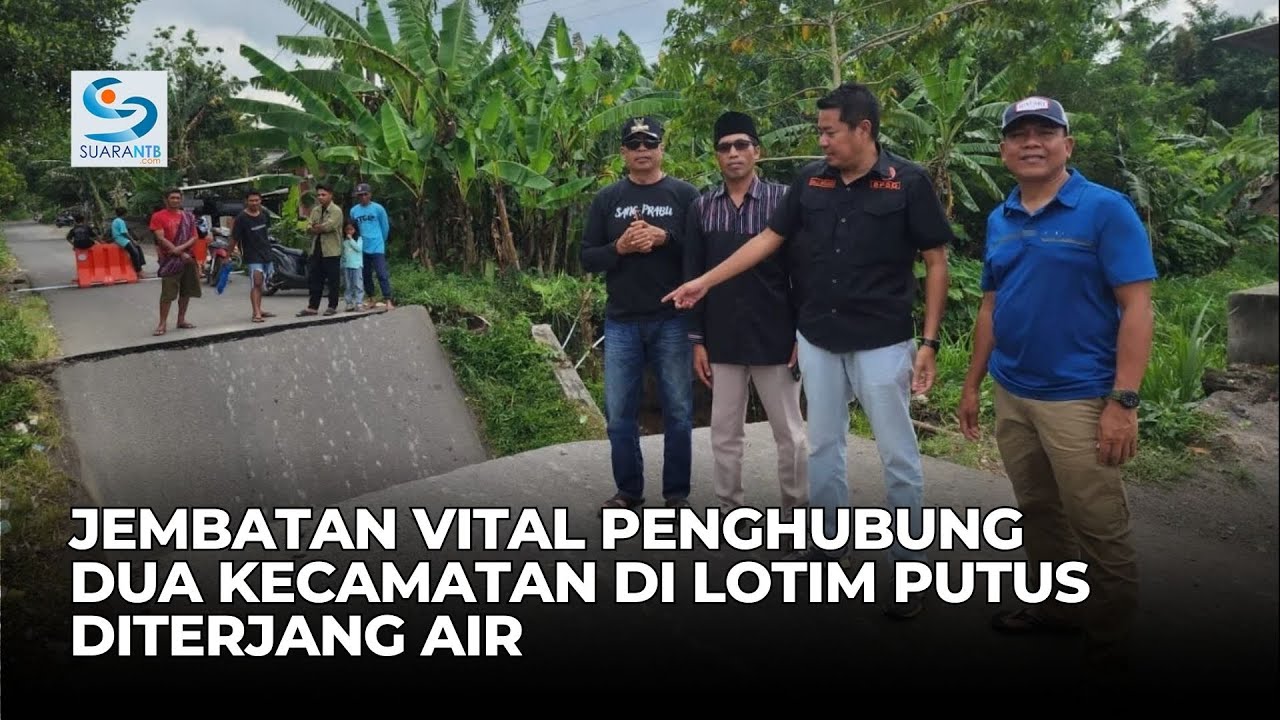 Jembatan Vital Penghubung Dua Kecamatan di Lotim Putus Diterjang Air