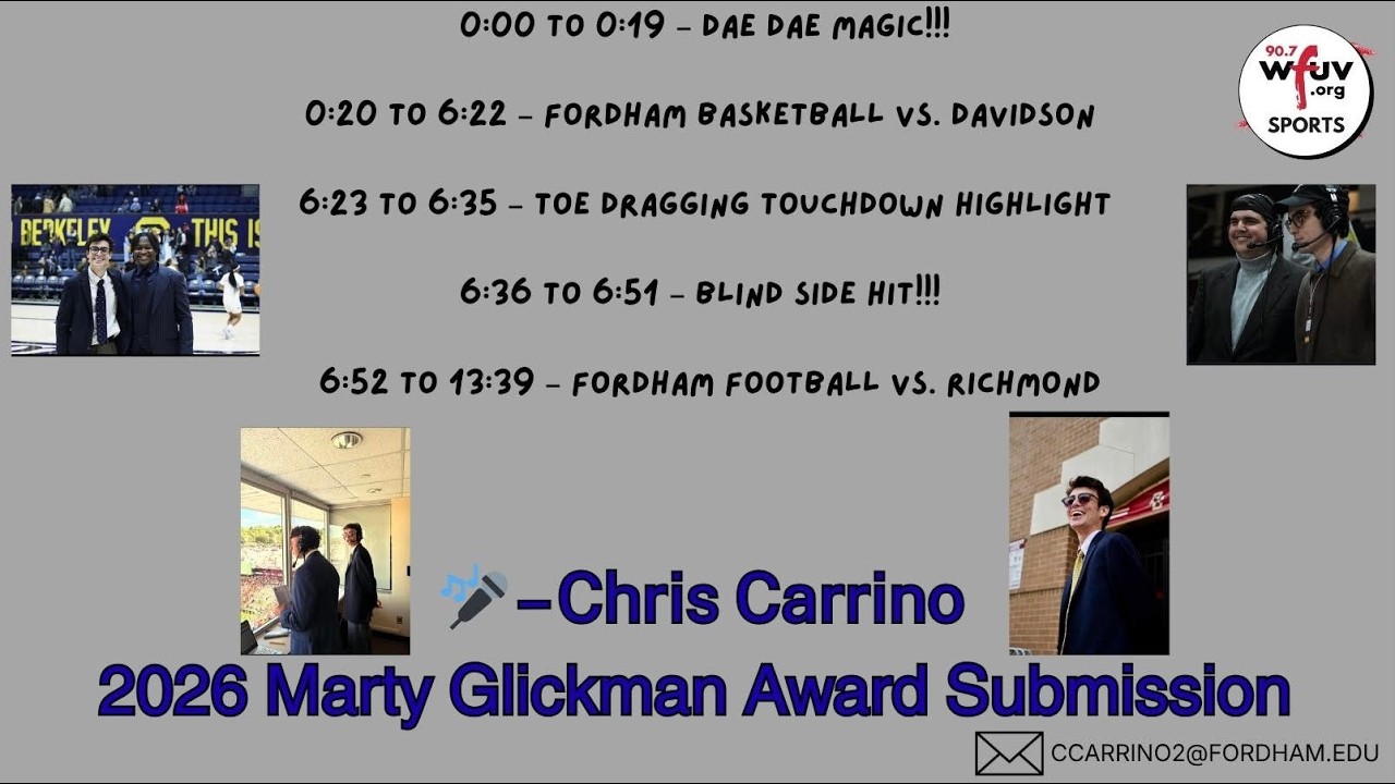 Chris Carrino: OFFICIAL AND FINAL 2026 Marty Glickman Award Submission