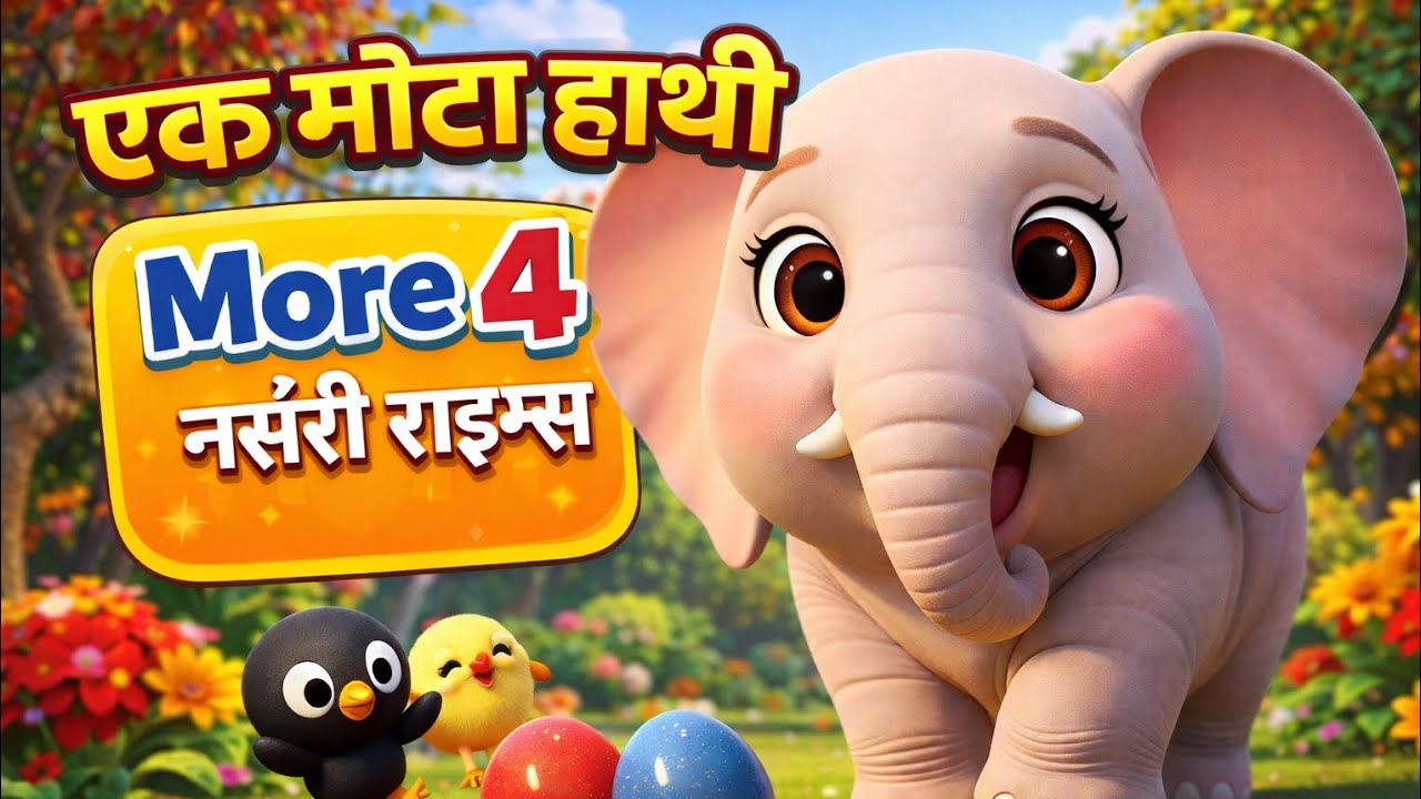 🐘 Ak Mota Hathi | Funny Elephant Song | Kids Nursery Rhymes | Animal Rhymes for Children |4K Cartoon