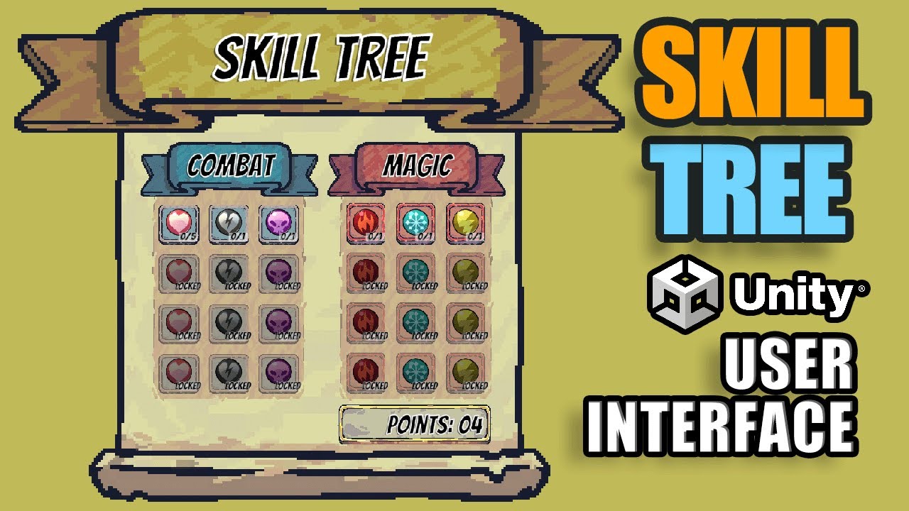 Skill Tree In Unity (Tutorial) -- Part I: The User Interface