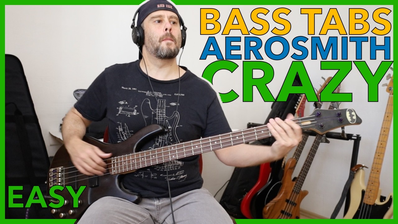 Bass Tabs Play Along | Crazy | Aerosmith | PookLowEnd