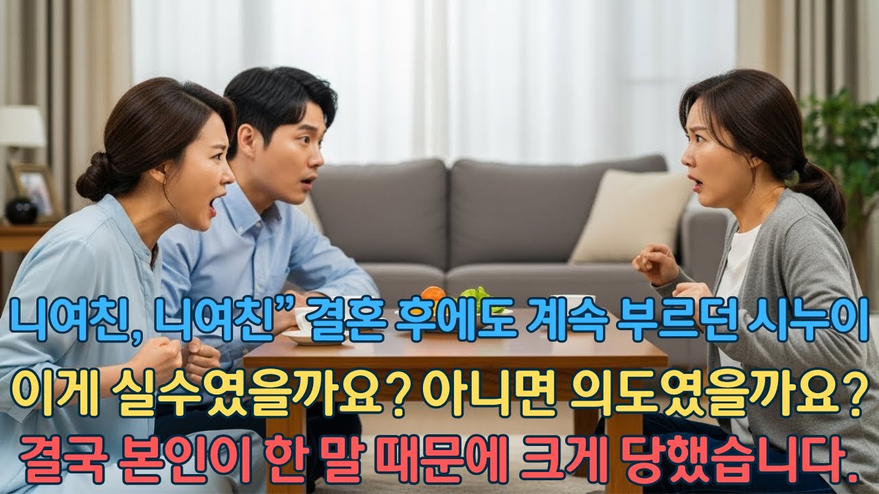니여친, 니여친” 결혼 후에도 계속 부르던 시누이. 이게 실수였을까요? 아니면 의도였을까요?결국 본인이 한 말 때문에 크게 당했습니다.