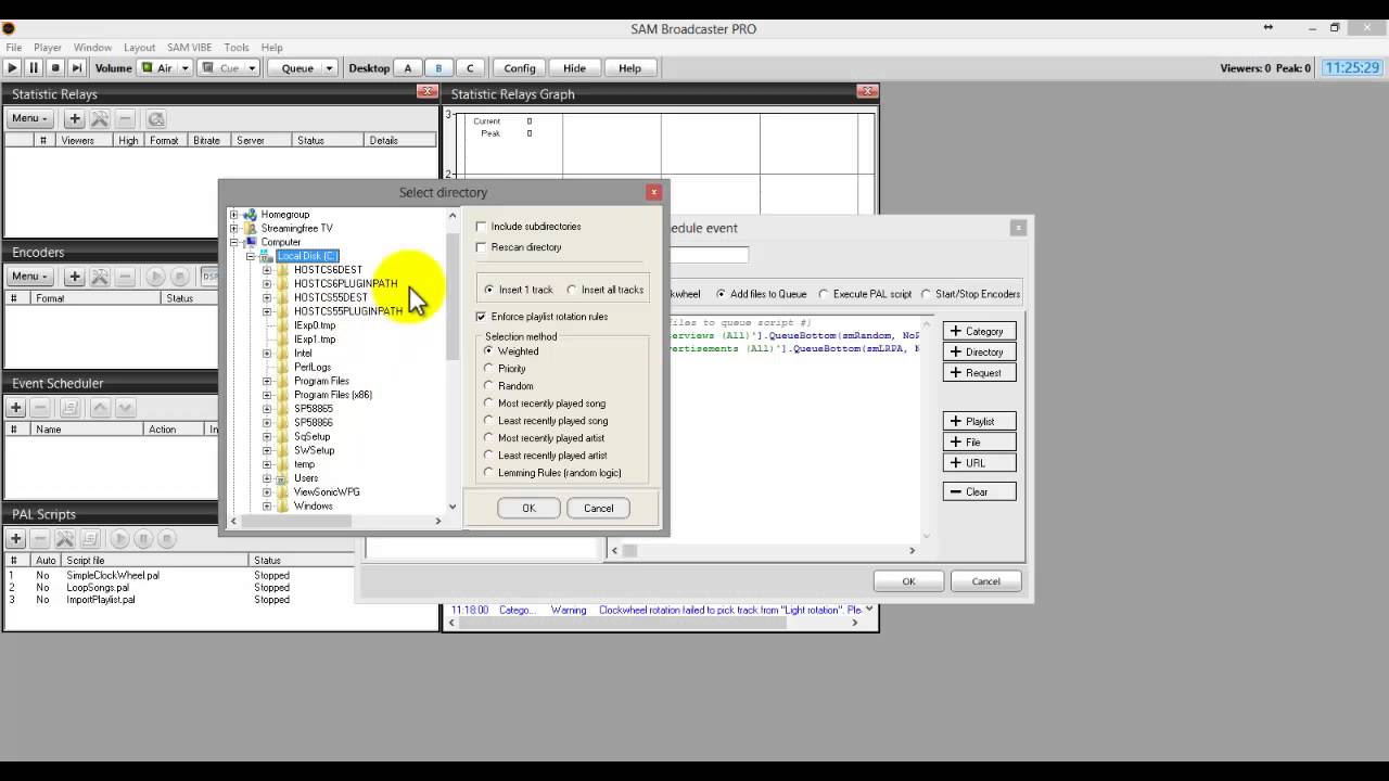 Scheduling An Event With Sam Broadcaster