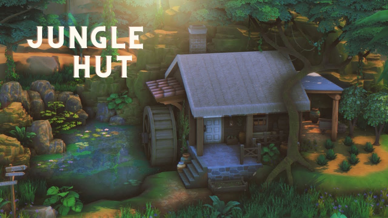 Tiny Jungle Hut 🌺| The Sims 4 | Speed Build with Ambience Music