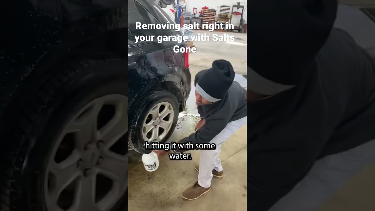Removing salt from your vehicle without running water with Salts Gone