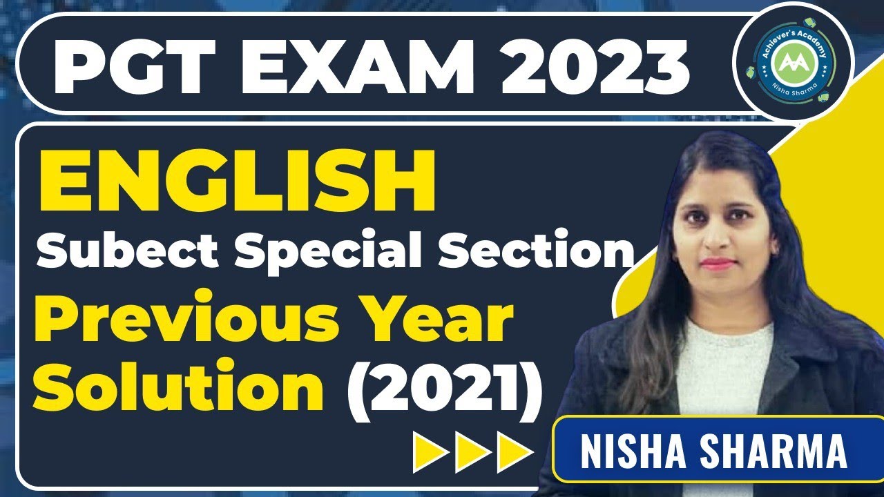 HTET PGT ENGLISH SUBJECT SPECIAL SECTION PREVIOUS PAPER 2021 (60) MARKS SOLUTION BY NISHA SHARMA