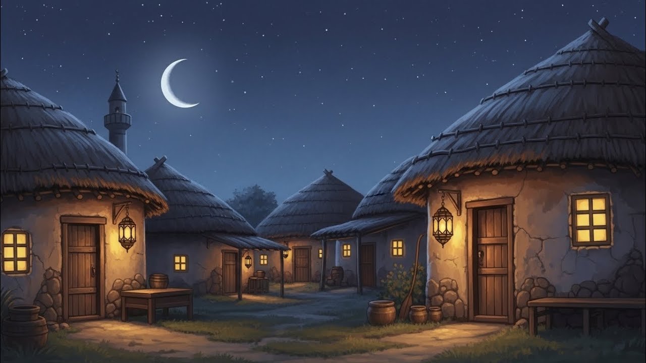 Peaceful Ramadan Village Routine 🌙 | Cozy Islamic Ghibli Inspired 5 Minute Relaxing Video