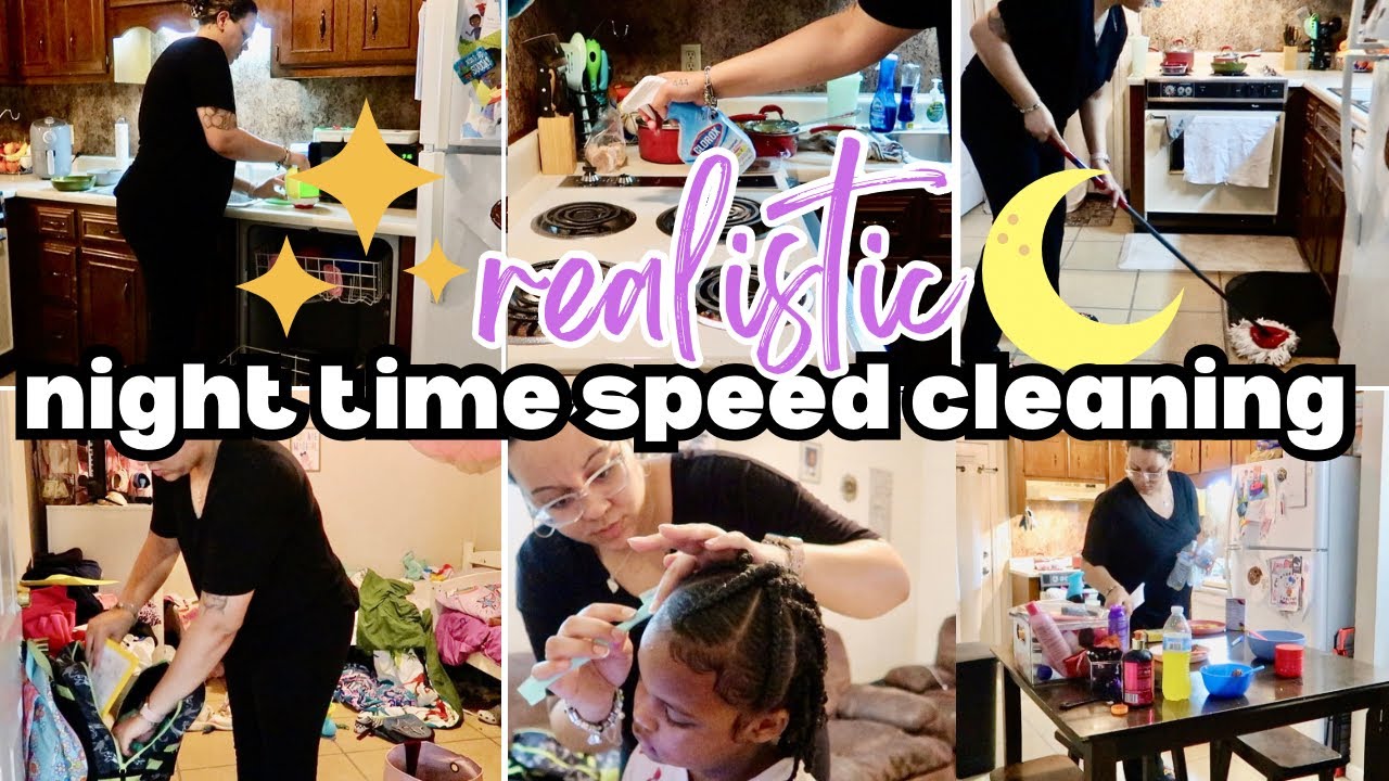 NIGHT TIME SPEED CLEANING | AFTER DARK CLEAN WITH ME | MOM LIFE CLEANING ROUTINE/CLEANING MOTIVATION