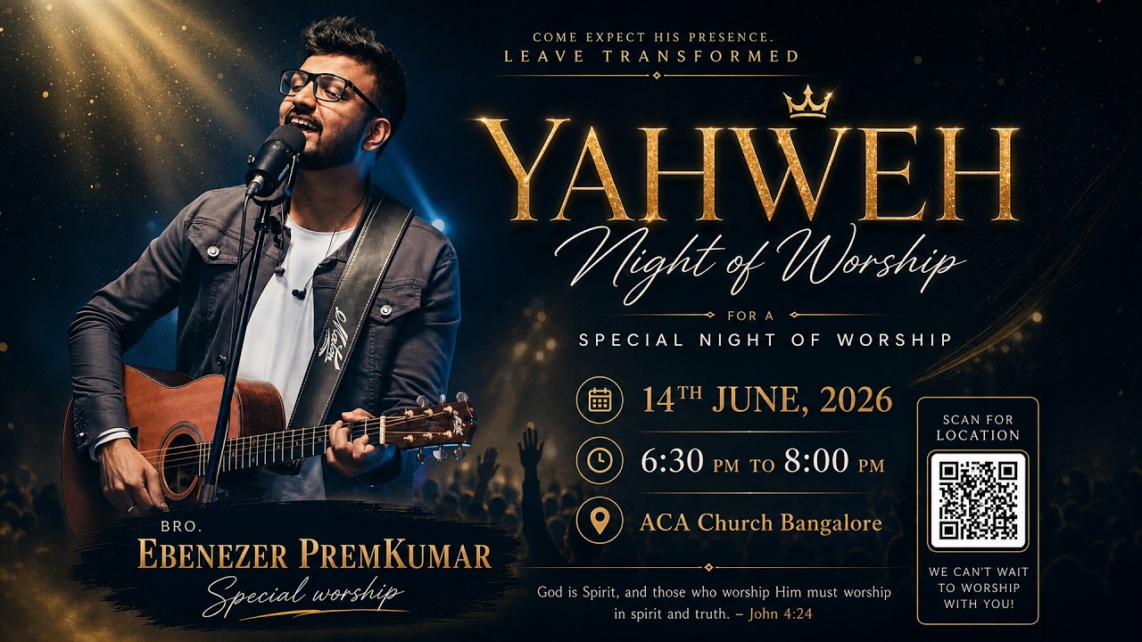 Yahweh | Worship Night | 14th June |  ⁨@ACAChurchBangalore Bro. Ebenezer PremKumar