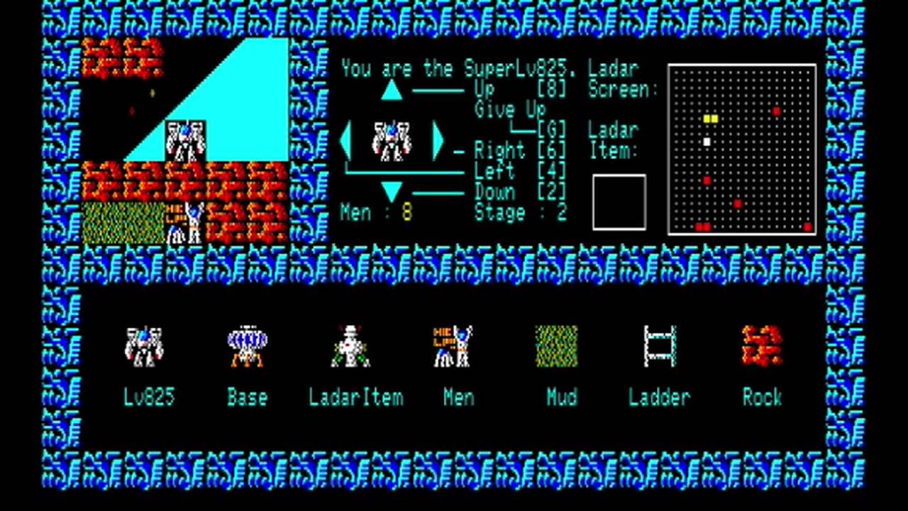 昔作ったゲーム＃６　PC-8801　Super Lv825　マイコンBASICマガジン