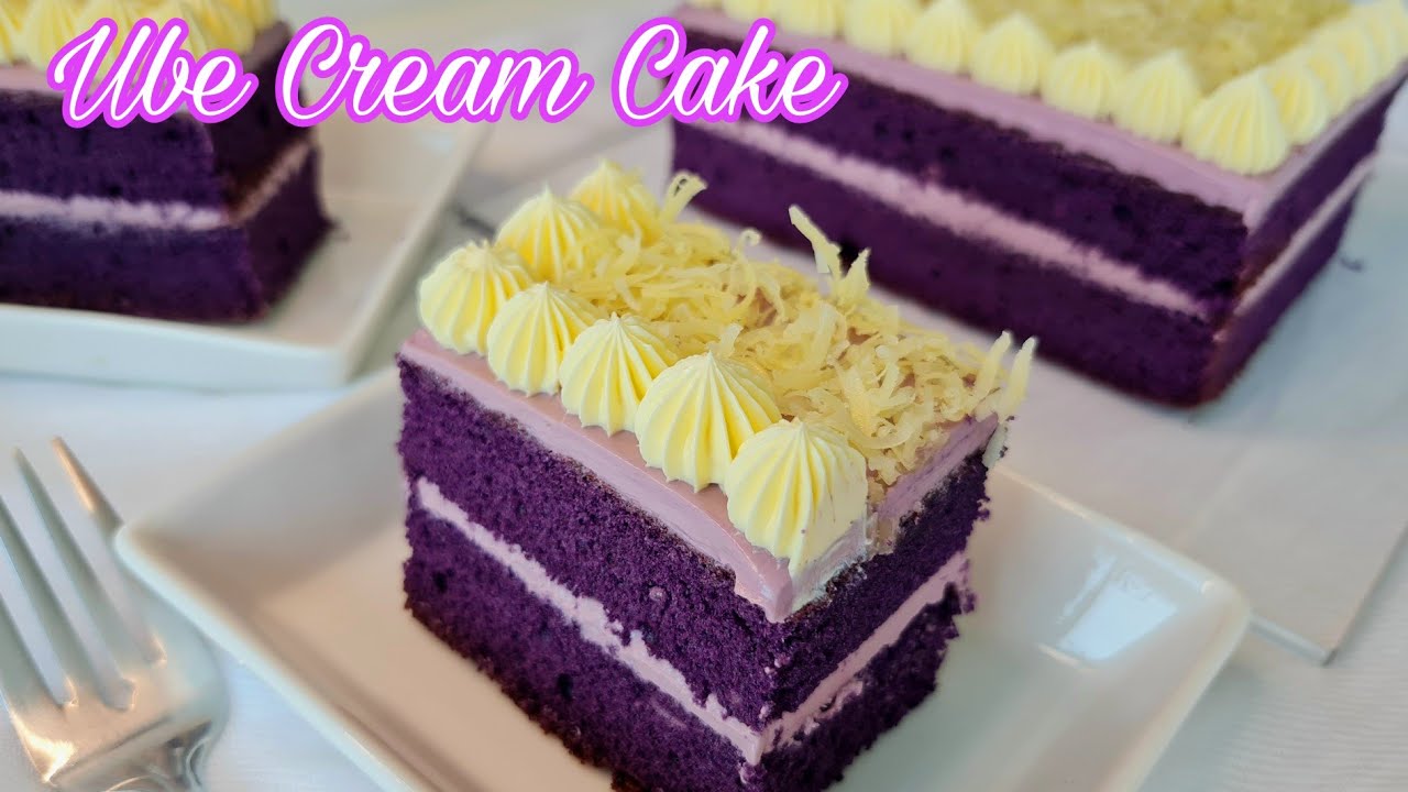 UBE CREAM CAKE (Ube Sponge Cake with Creamcheese CondensedMilk Buttercream frosting)