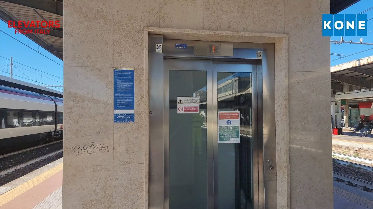 3 different Kone Monospace MRL traction elevators@Venezia Mestre Railway Station, Venice, Italy