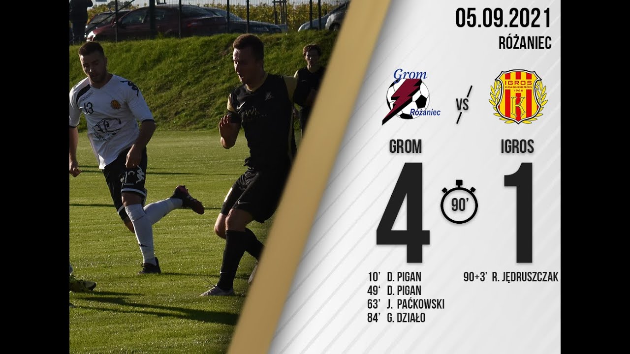 Skrót meczu Grom Różaniec - Igros Krasnobród 4:1 (05.09.2021)