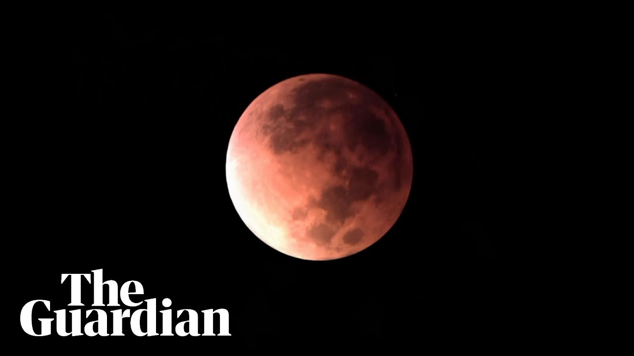 Timelapse vision of rare blood moon total lunar eclipse in New Zealand