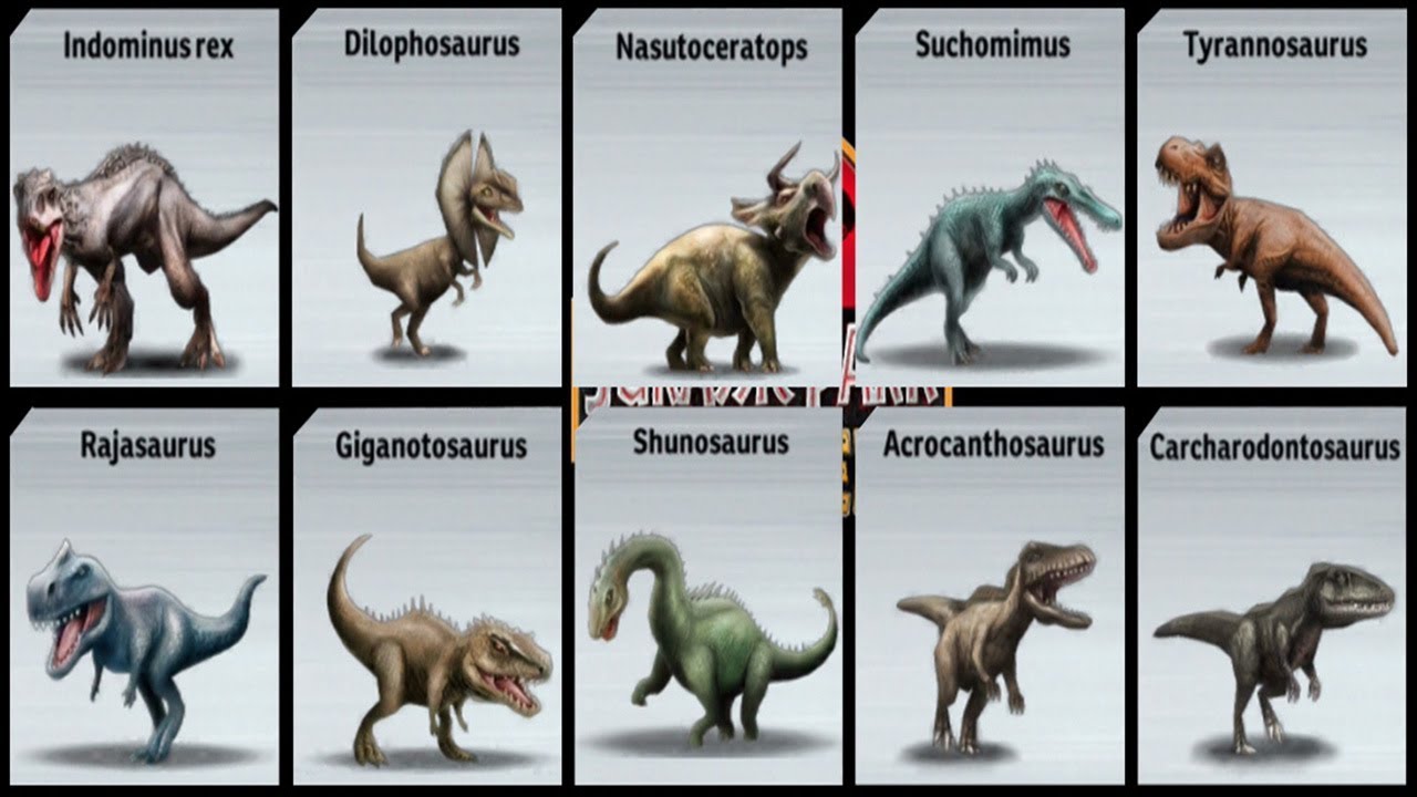 All JURASSIC DINOSAURS - Jurassic Park Builder
