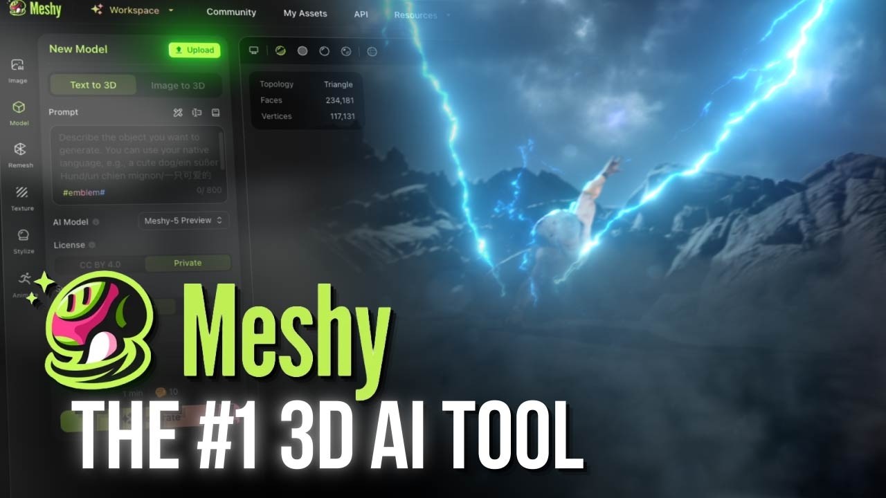 Новый инструмент ИИ 2025 — обучающее видео по ИИ Meshy-5. Преобразование изображений ИИ в 3D-моде...