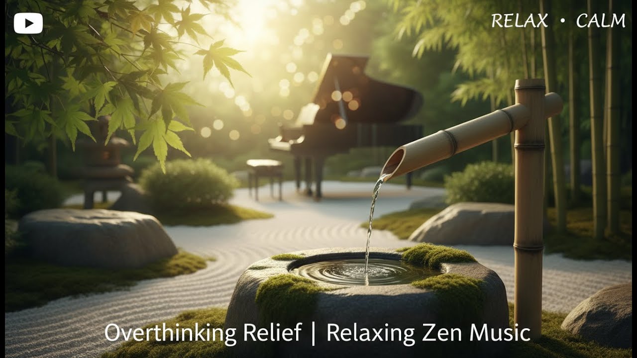 Stop Overthinking Instantly: Piano and Bamboo Water Sounds