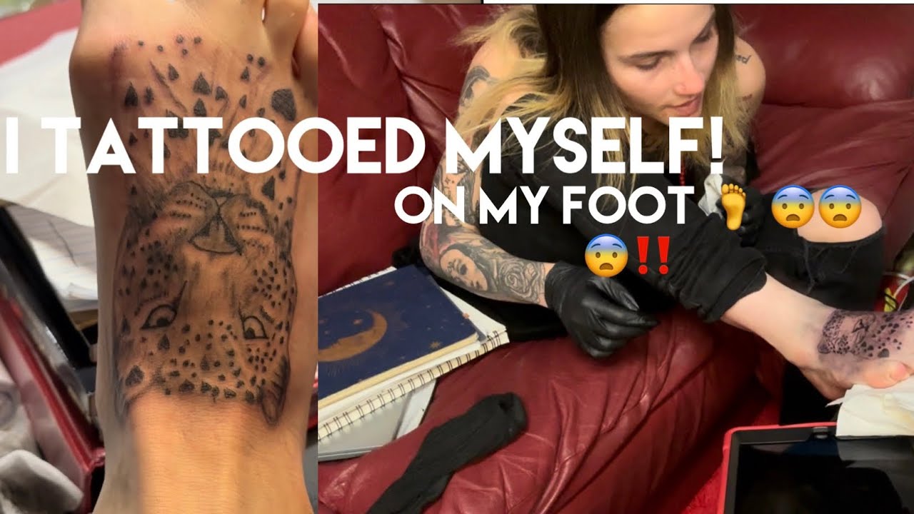 I TATTOOED MY OWN FOOT&hellip; 😨‼️🦶 #redgypsy #tattoo #tattooedmyself