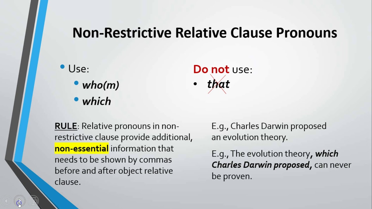 (ESL): Restrictive vs. Nonrestrictive (Object) Relative Clauses