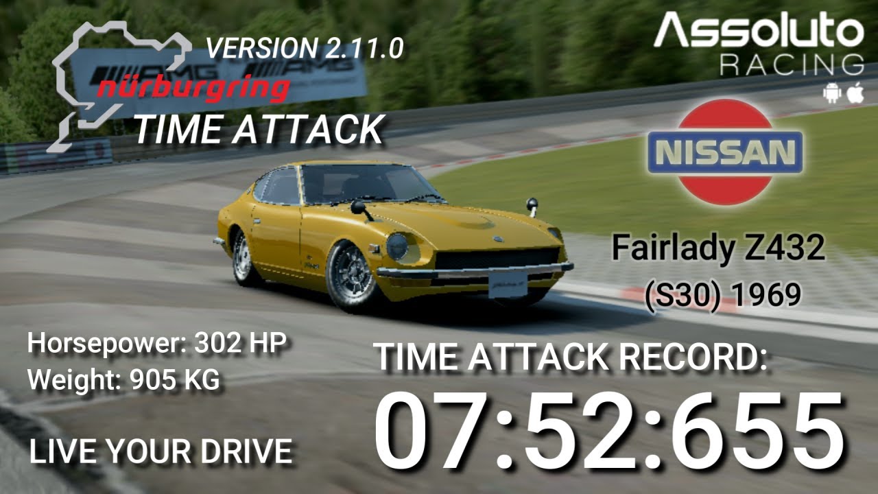 Assoluto Racing 2.11.0 | N&uuml;rburgring Time Attack [7:52:655] Nissan Fairlady Z432 (S30) (Gameplay)